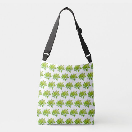 Schattigee groene bloemen groene bloem groene made crossbody tas (Voorkant)