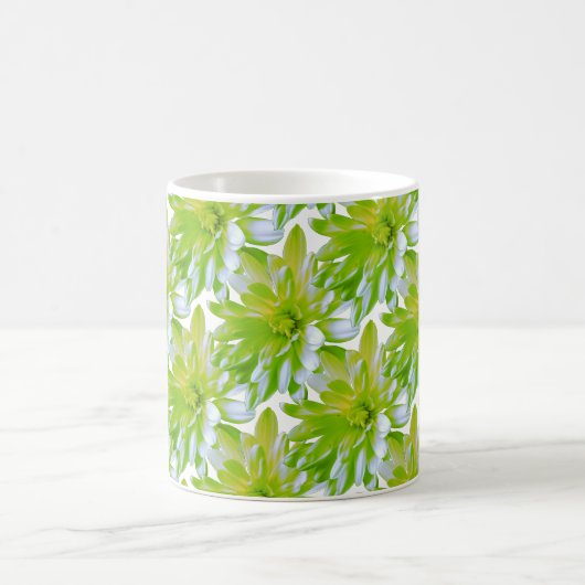 Schattigee groene bloemen groene bloem groene made koffiemok (Center)
