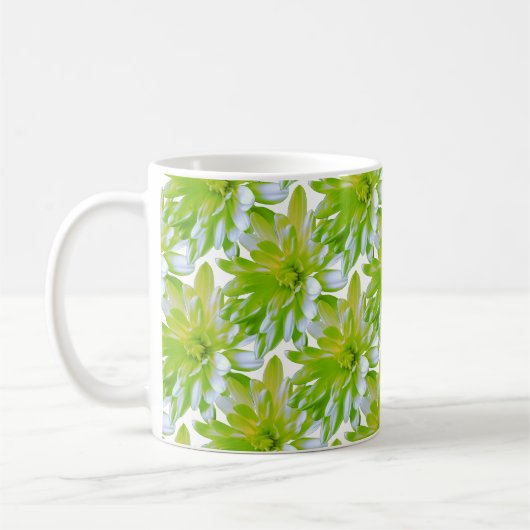 Schattigee groene bloemen groene bloem groene made koffiemok (Links)