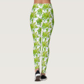 Schattigee groene bloemen groene bloem groene made leggings (Achterkant)