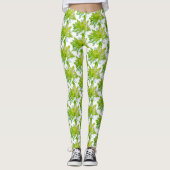 Schattigee groene bloemen groene bloem groene made leggings (Voorkant)