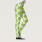Schattigee groene bloemen groene bloem groene made leggings (Rechts)
