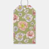 Schattigee Groene Boho Bunny Konijn Liefde Bloemen Cadeaulabel (Achterkant)