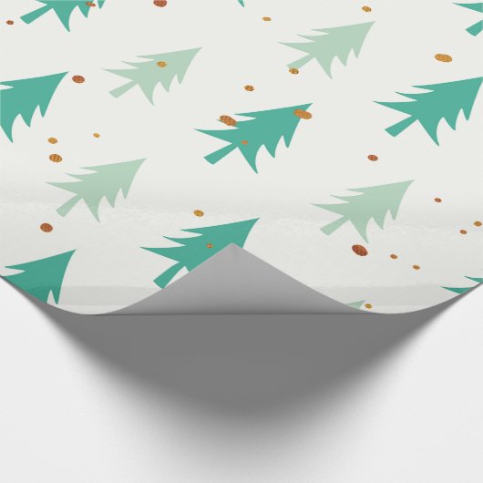 Schattigee groene bomen cadeaupapier (Hoek)