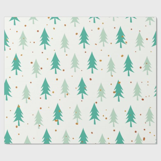 Schattigee groene bomen cadeaupapier (Vlak)
