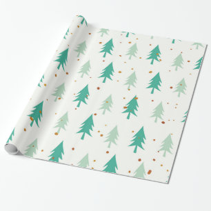 Schattigee groene bomen cadeaupapier