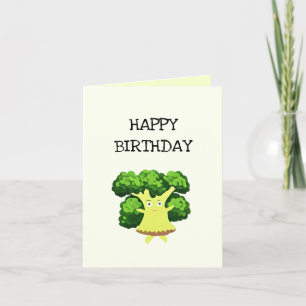 Schattigee groene broccoli feestdagen kaart