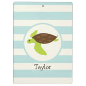 Schattigee Groene & Bruine Zeeen Schildpad; Robins Klembord (Achterkant)