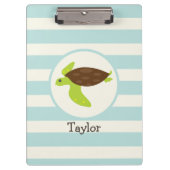 Schattigee Groene & Bruine Zeeen Schildpad; Robins Klembord (Voorkant)