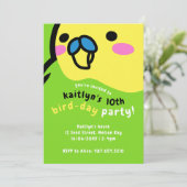 Schattigee Groene Budgie Kinder 10e Verjaardagsfee Kaart (Staand voorkant)
