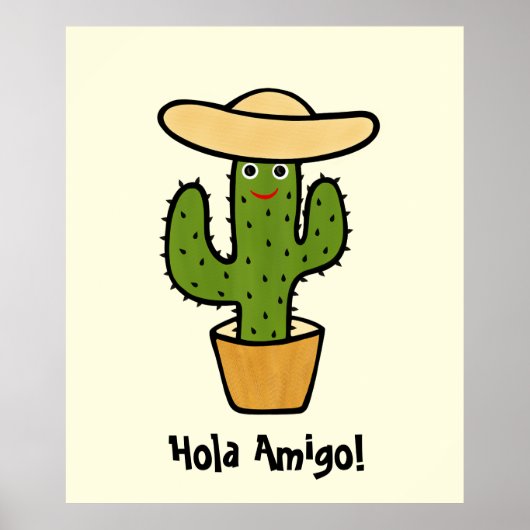 Schattigee groene cactus poster (Voorkant)