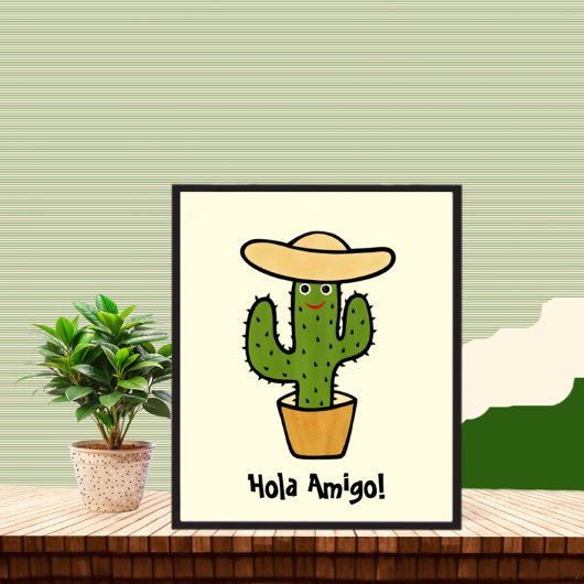 Schattigee groene cactus poster