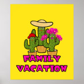 Schattigee groene cactusfamilie poster (Voorkant)