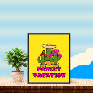 Schattigee groene cactusfamilie poster