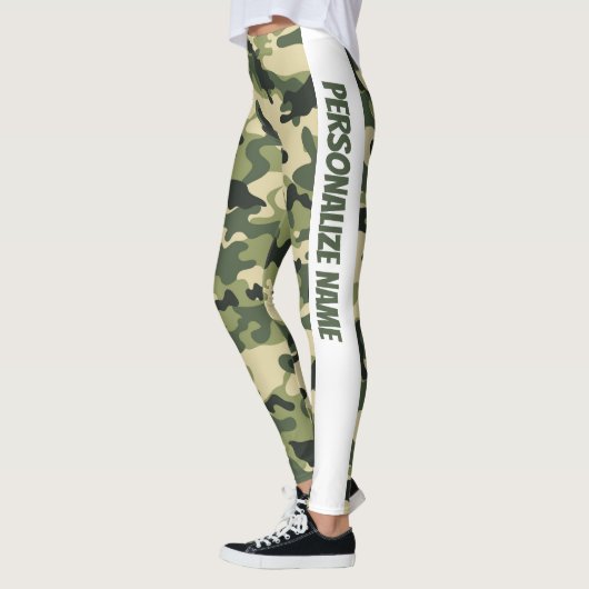 Schattigee Groene Camouflage PERSONALISEREN Leggings (Links)