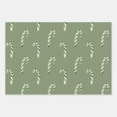 Schattigee Groene Candy Canes Kerstvakantie Inpakpapier Vel (Voorkant 3)