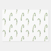 Schattigee Groene Candy Canes Kerstvakantie Inpakpapier Vel (Voorkant 2)