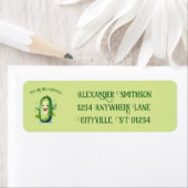 Schattigee groene Cartoon augurk Etiket (Insitu)