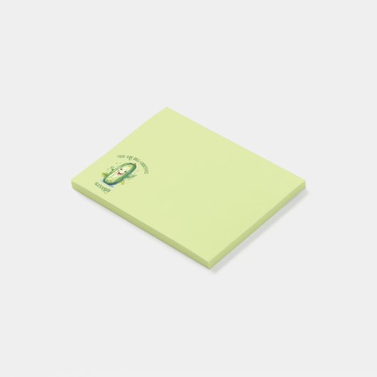 Schattigee groene Cartoon augurk Post-it® Notes (Schuin)