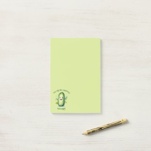 Schattigee groene Cartoon augurk Post-it® Notes (Op bureau)