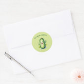 Schattigee groene Cartoon augurk Ronde Sticker (Envelop)