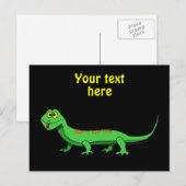 Schattigee Groene Cartoon Hagedis Kinder Reptiel Briefkaart (Voorkant / Achterkant)