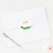 Schattigee Groene Cartoon Hagedis Kinder Reptiel Ronde Sticker (Envelop)