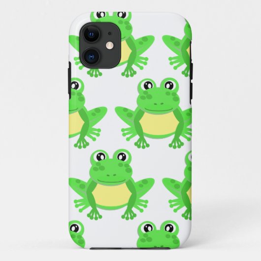 Schattigee groene Cartoon kikkerpatroon Kawaii Case-Mate iPhone Case (Achterkant)