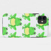 Schattigee groene Cartoon kikkerpatroon Kawaii Case-Mate iPhone Case (Achterkant (horizontaal))