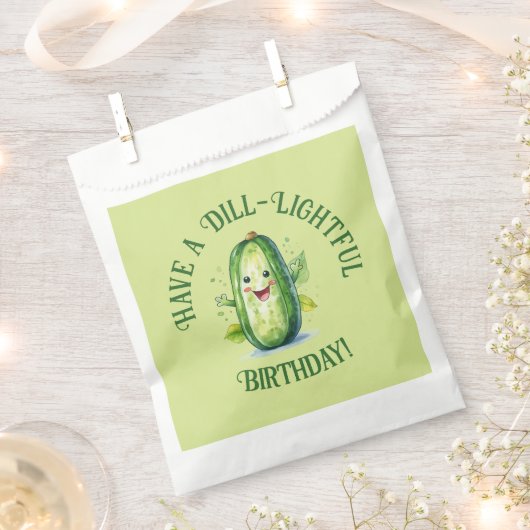 Schattigee Groene Cartoon Pickle Verjaardag Bedankzakje (Geknipt)