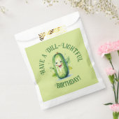 Schattigee Groene Cartoon Pickle Verjaardag Bedankzakje (Gezegeld)
