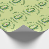 Schattigee Groene Cartoon Pickle Verjaardag Cadeaupapier (Hoek)