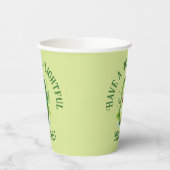 Schattigee Groene Cartoon Pickle Verjaardag Papieren Bekers (Links)