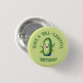 Schattigee Groene Cartoon Pickle Verjaardag Ronde Button 3,2 Cm (Voorkant /achterkant)