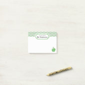 Schattigee Groene Chevron Apple Monogrammed Lerare Post-it® Notes (Op bureau)