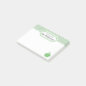 Schattigee Groene Chevron Apple Monogrammed Lerare Post-it® Notes (Schuin)
