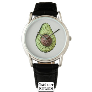 Schattigee Groene Cottagecore Haak Avocado Monogra Horloge
