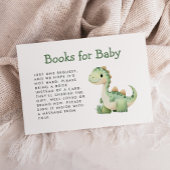 Schattigee groene dinosaurus Baby shower boeken Informatiekaartje