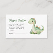 Schattigee Groene Dinosaurus Baby shower Luier Raf Informatiekaartje (Voorkant)