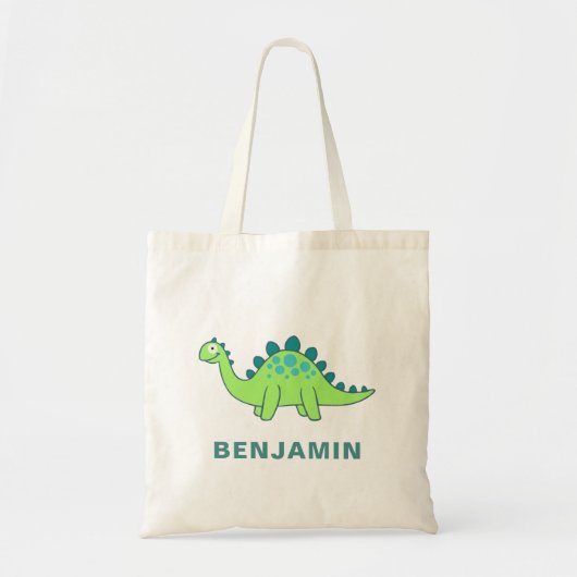 Schattigee Groene Dinosaurus Kinder Tote Bag (Voorkant)