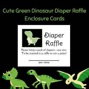 Schattigee Groene Dinosaurus Luier Raffle Behuizin Kaart