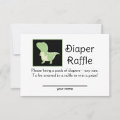 Schattigee Groene Dinosaurus Luier Raffle Behuizin Kaart (Voorkant)