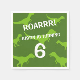 Schattigee groene dinosaurus thema Verjaardagsfees Servet