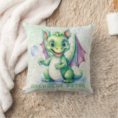 Schattigee groene draak met bubbels jongen aangepa kussen (Deken)