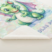 Schattigee groene draak met bubbels jongen aangepa sherpa deken (3/4)