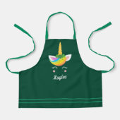 Schattigee Groene Eenhoorn Iers Meisje Custom Kind Schort (Voorkant)