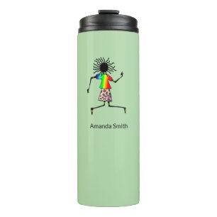 Schattigee groene, elegante danser thermosbeker
