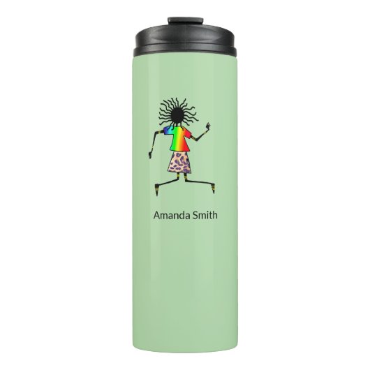 Schattigee groene, elegante danser thermosbeker (Voorkant)