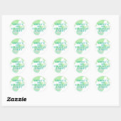 Schattigee Groene en Blauwe Bubbels Kinderen Verja Ronde Sticker (Vel)