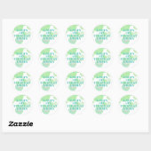 Schattigee Groene en Blauwe Bubbels Kinderen Verja Ronde Sticker (Vel)
